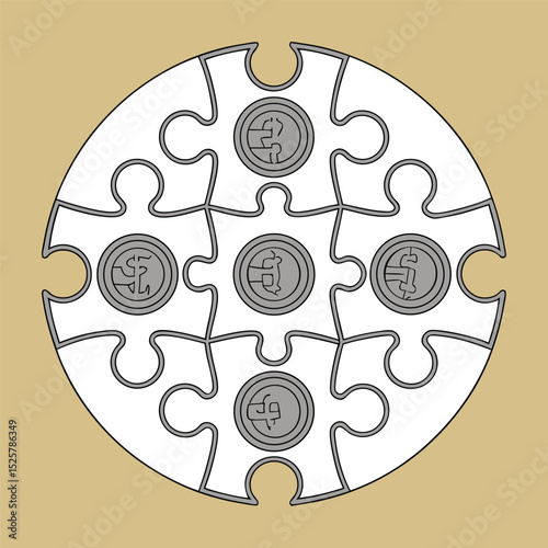 Puzzle pieces illustrating financial success and wealth management concept