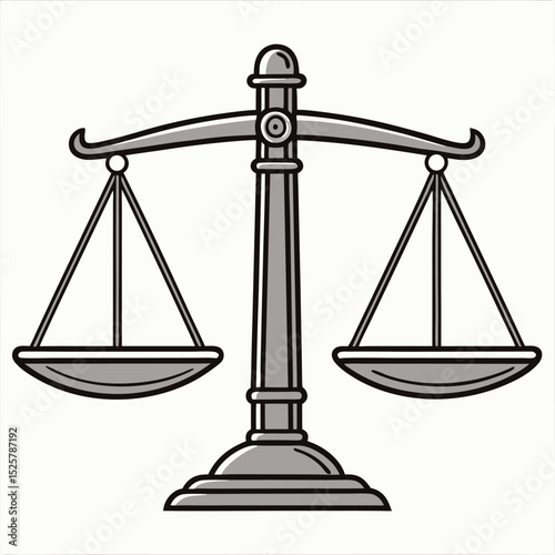 Scales of justice symbol icon represents fairness equality law and legal judgements