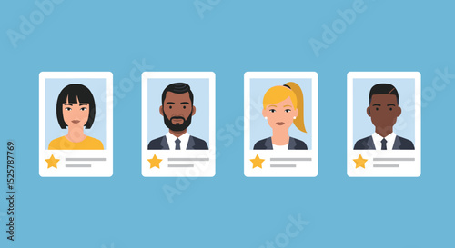 Choosing candidate alternative, recruitment human resources manager, finding employee for job vacancy, discover new talent or applicant concept, business people HR choosing prospect candidate resume. 
