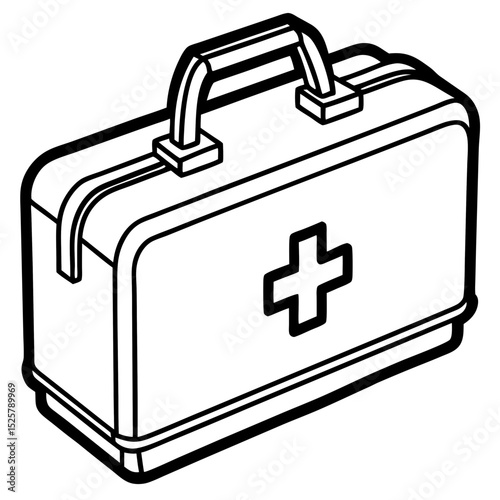 Minimal First Aid Kit Vector on White Background