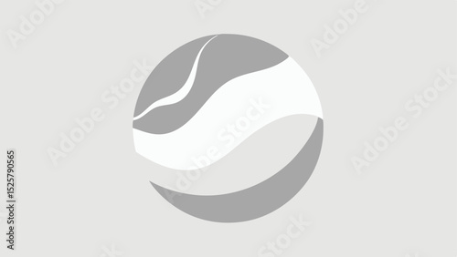 Abstract earthlike graphic with layered forms on a white background
