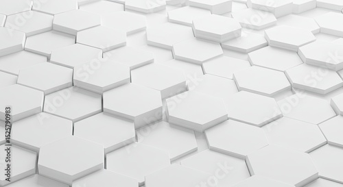 Abstract geometric pattern of interlocking hexagons.  A seamless, textured surface of many layered hexagons