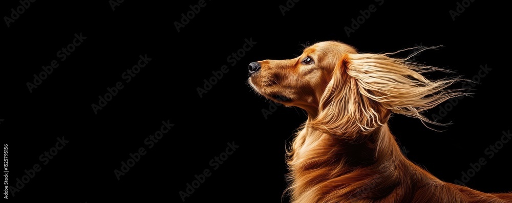 Naklejka premium Elegant Afghan Hound in motion with flowing hair and poised posture
