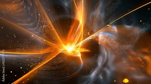 Abstract representation of vibrant energy waves converging in a dynamic swirl, creating a cosmic effect