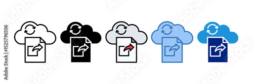 Cloud File Sharing Icon Element For Design