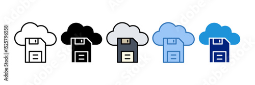 Cloud Floppy Icon Element For Design