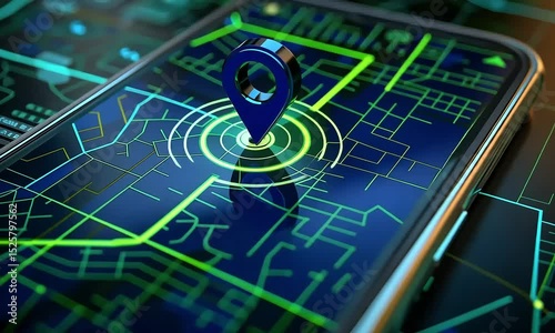Close-Up of Smartphone Display Featuring a Precise Digital Navigation Map