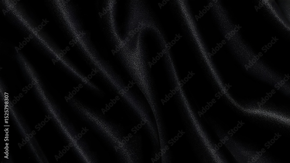 Fototapeta premium Black luxury fabric background with copy space for design work