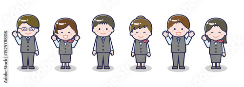 いろいろな人物セット_笑顔_販売員