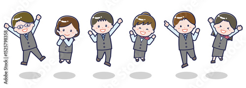 いろいろな人物セット_はしゃぐ_販売員