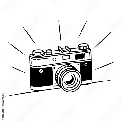 Camera Vector Illustration Retro Photography Graphic Design