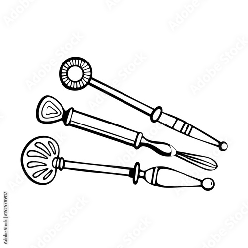 Vintage Kitchen Tools Vector Illustration Cooking Utensils Design