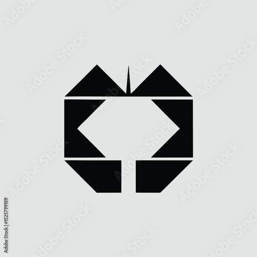 Abstract geometric logo design with negative space suitable for branding and logos