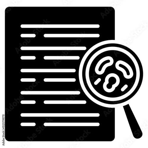 Case Study mini illustration glyph icon, use for research and development, education, industry, UI, UX kit, app and web development, digital or print.