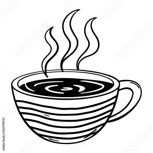Steaming Coffee Cup Vector Illustration Hot Drink Icon