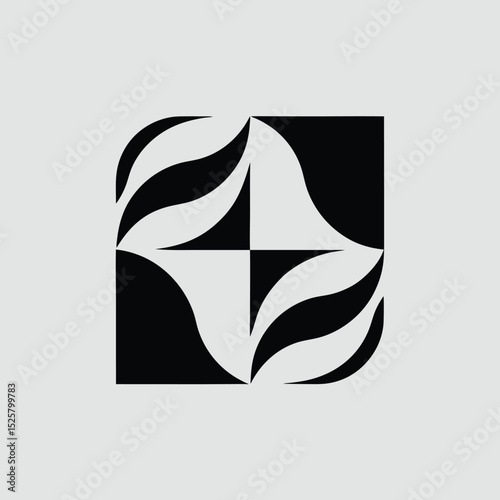 Abstract geometric shape with symmetry suitable for modern design elements