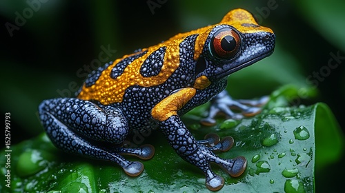 Poison dart frog on leaf