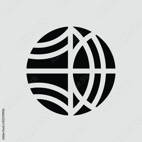 Abstract globe design with modern lines perfect for global branding concepts