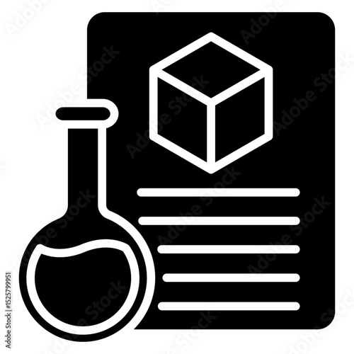 Material Test mini illustration glyph icon, use for research and development, education, industry, UI, UX kit, app and web development, digital or print.