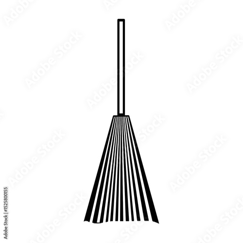 broom garden cleaning tool illustration on transparent background