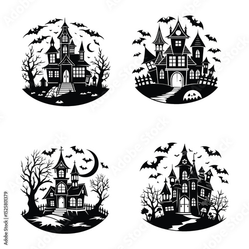 halloween Haunted Houses svg