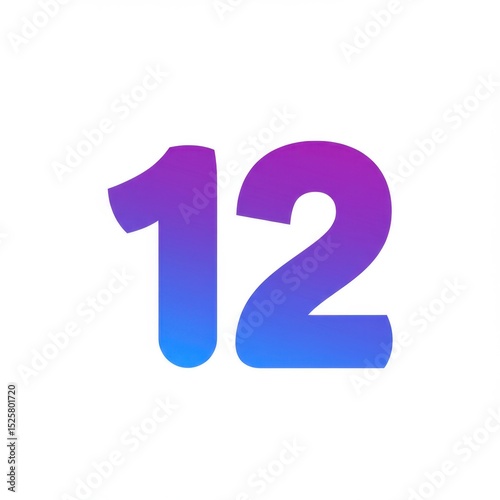 Gradient Number Twelve Design: A Vibrant and Modern Digital Asset