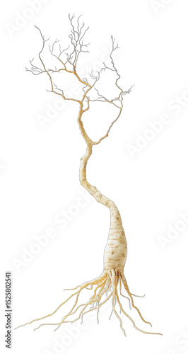 Strange, tall tree with intricate roots