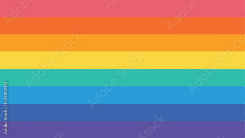 Gradient of rainbow colors in rectangular horizontal bands pride symbol design