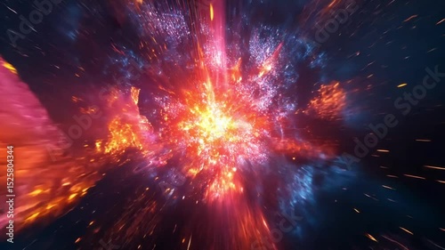 Wallpaper Mural Cosmic Explosion: A Vivid Display of Celestial Energy Torontodigital.ca