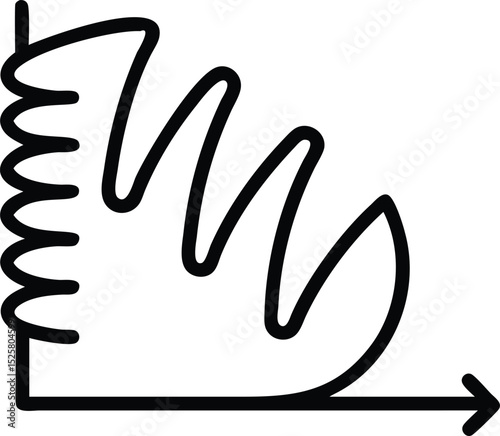 Black silhouette illustrating the concept of elasticity and spring behavior in charts