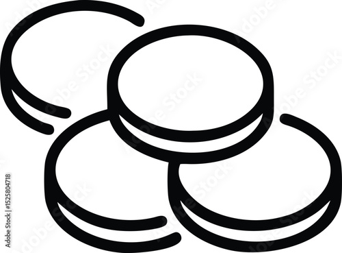 Black silhouette illustration of multiple coins representing financial investments and currency
