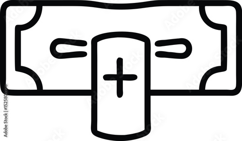 Black silhouette vector of a card with a crossed out symbol for cashless payments