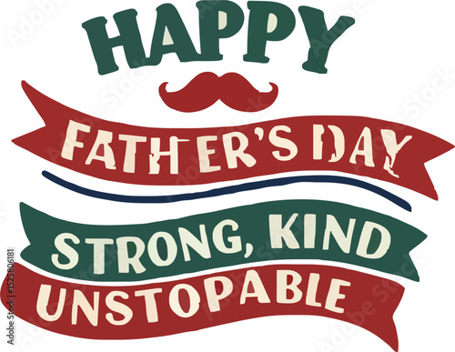 Happy Father's day quote sticker typography