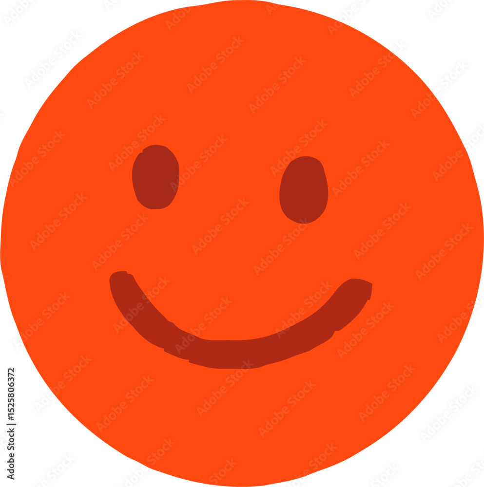 Fototapeta premium Happy Smiley Emoji in Orange for Positive Emotion
