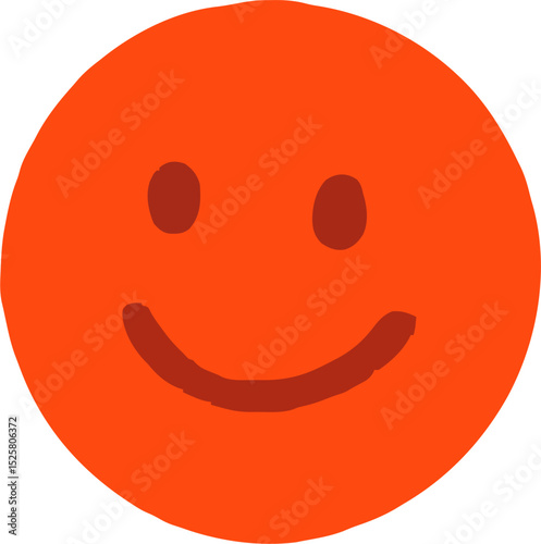 Happy Smiley Emoji in Orange for Positive Emotion