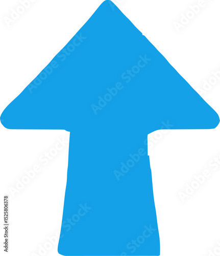 Blue Upward Arrow for Navigation or Upload Up