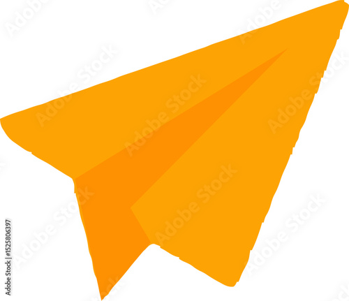 Yellow Paper Airplane for Message and Travel Concept