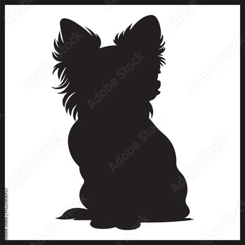 A black silhouette of a Chihuahua vector