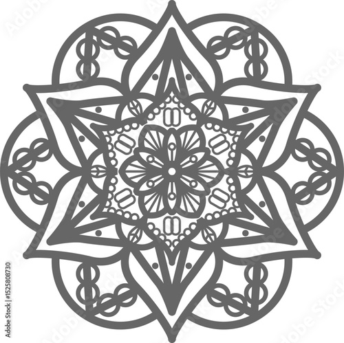 Mandala. Vintage Round Ornament Pattern. Stylized Ornamental Flower. Decorative element for any kind of design. Coloring book.