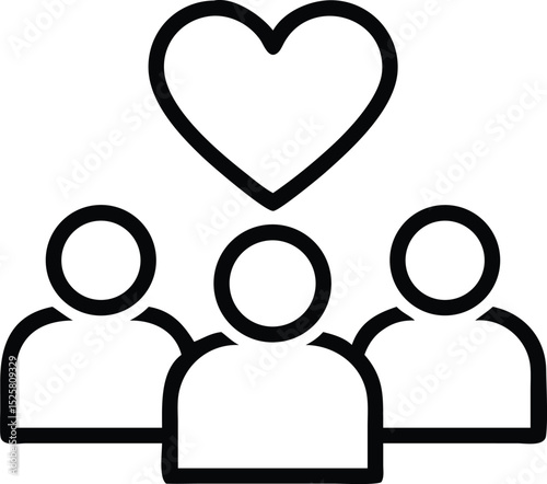Crowdfunding group design silhouette symbolizing community support and compassion.