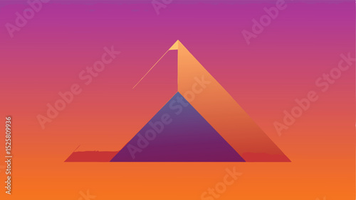 Abstract geometric pyramid on a gradient background suitable for various design uses
