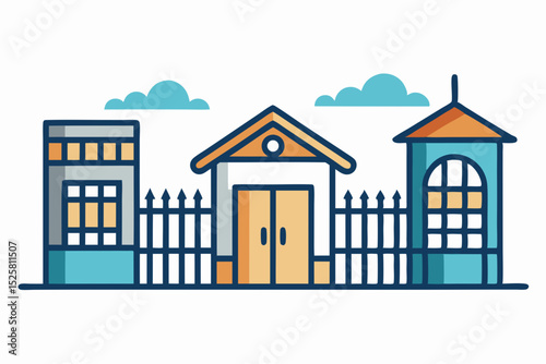 gated community house guard icon