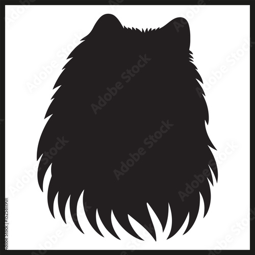 A black silhouette of an Alaskan Malamute vector
