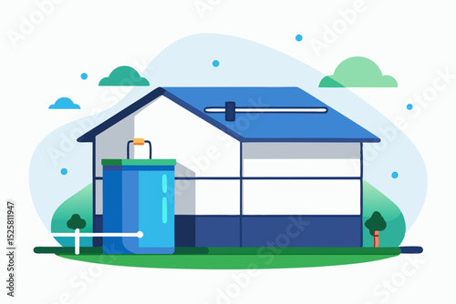 rainwater harvesting tank icon