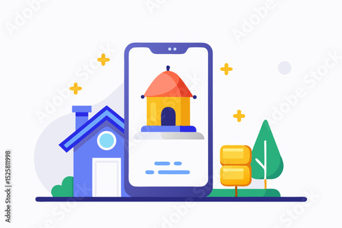 real estate mobile notification bell house