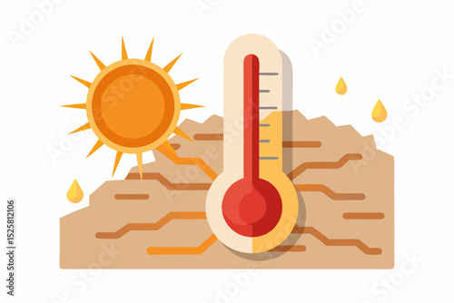 thermometer rising heat sun dry