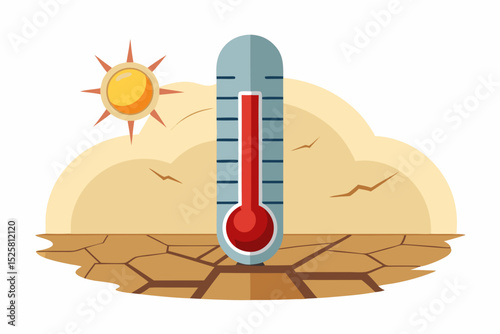 thermometer dry cracked ground sun