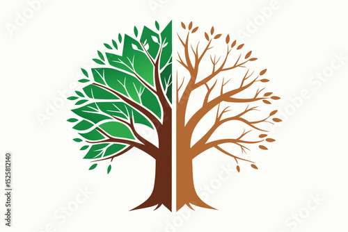 tree half flourish half dry