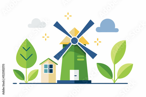 windmill eco house leaf environment