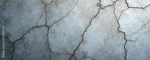 Weathered grey concrete, showing cracks and pores , background, material